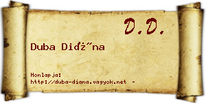 Duba Diána névjegykártya